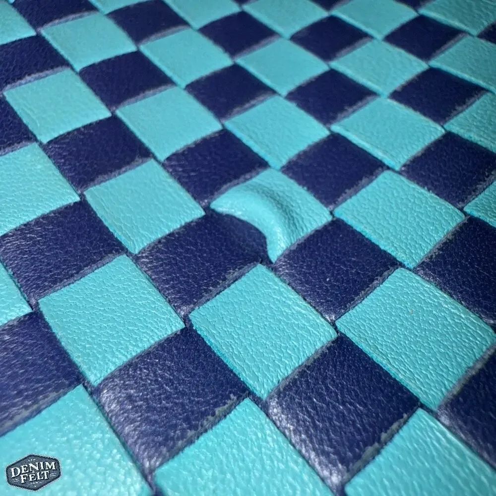 Bottega Veneta Turquoise/Navy Long Zip-Around‎ Leather Continental Wallet 💙RARE